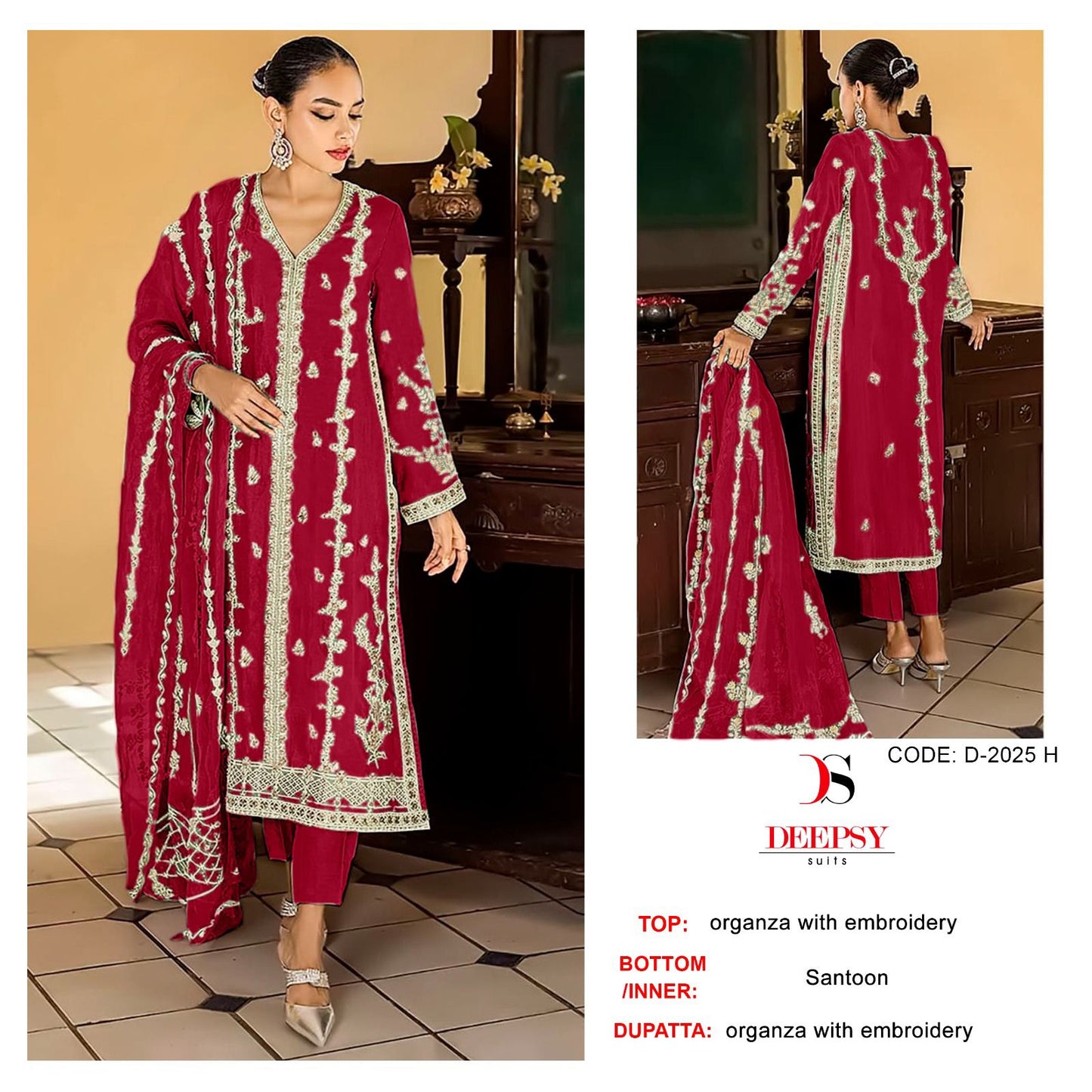 2025 Deepsy Organza Pakistani Salwar Suits Kavya Style Plus