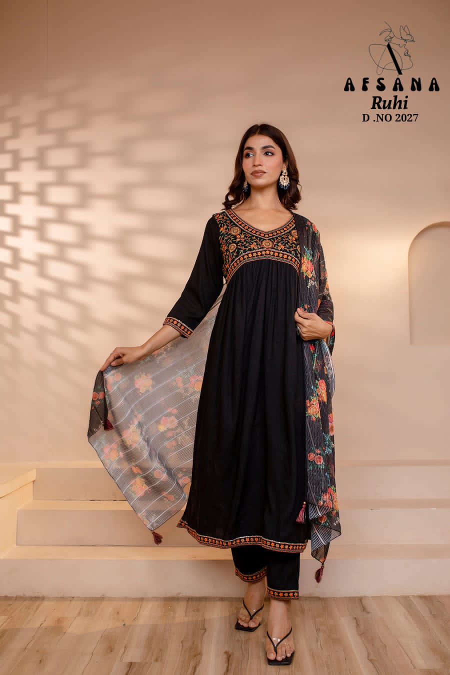 2027 Ruhi Afsana Georgette Readymade Pant Style Suits