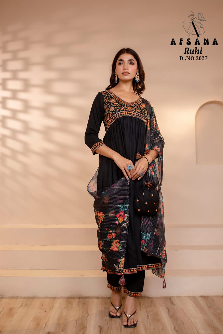 2027 Ruhi Afsana Georgette Readymade Pant Style Suits