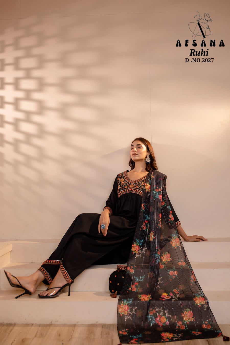 2027 Ruhi Afsana Georgette Readymade Pant Style Suits