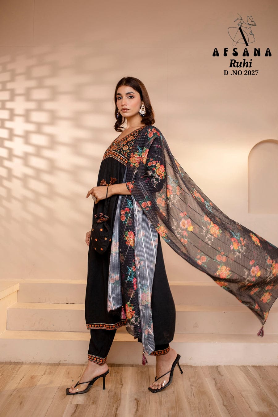 2027 Ruhi Afsana Georgette Readymade Pant Style Suits