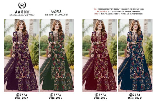 202 Aasma Fox Georgette Pakistani Salwar Suits