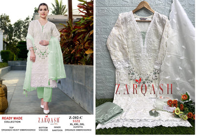 202 Zarqash Organza Pakistani Readymade Suits