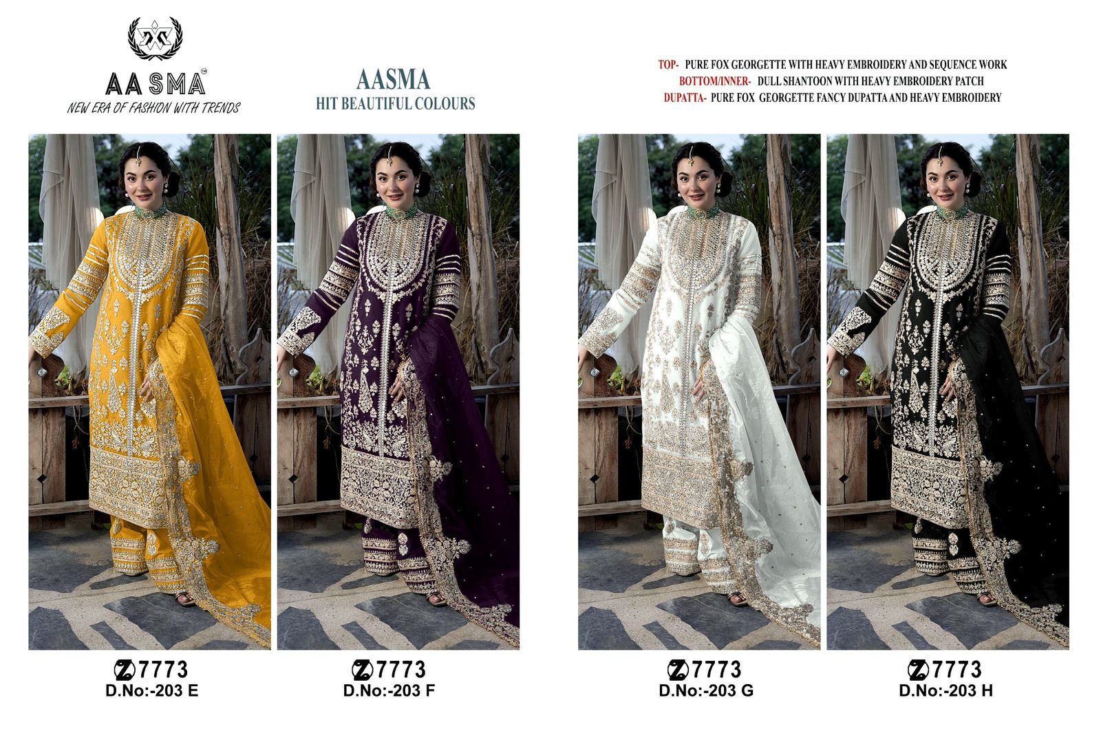 203-Colours Aasma Fox Georgette Pakistani Salwar Suits