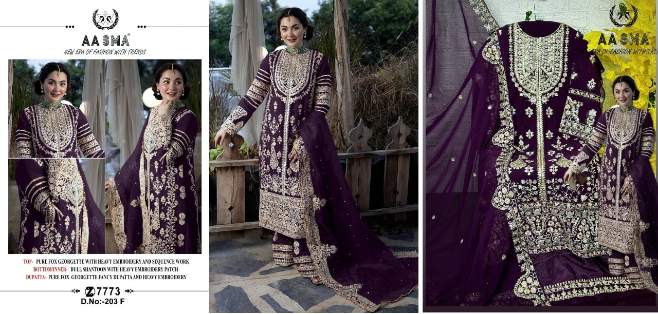 203-Colours Aasma Fox Georgette Pakistani Salwar Suits