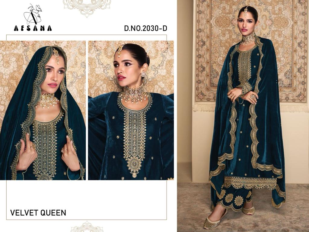 2030 Afsana Readymade Velvet Suits