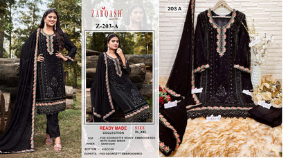203 Zarqash Fox Georgette Pakistani Readymade Suits