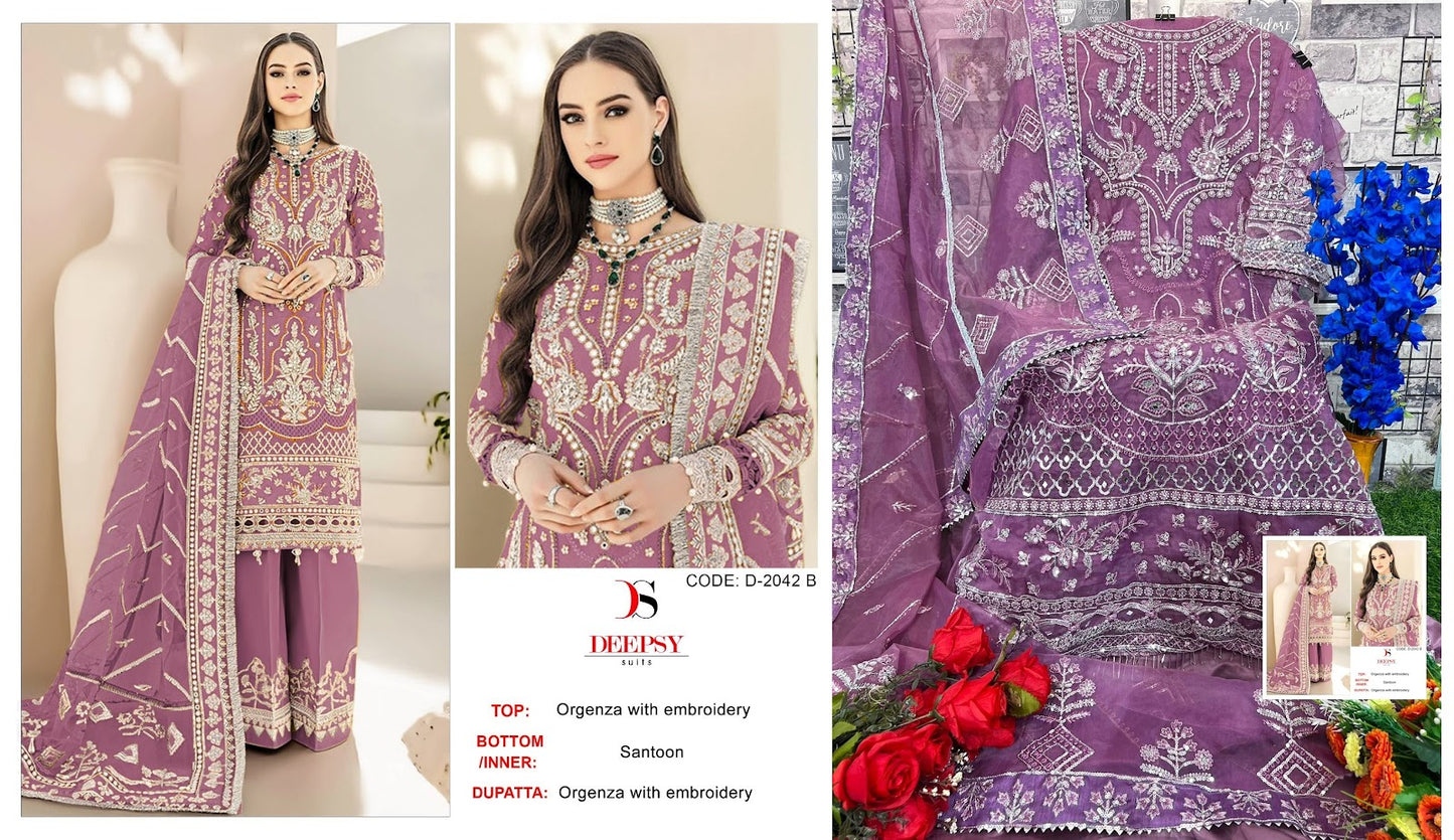 2042 Deepsy Organza Pakistani Salwar Suits
