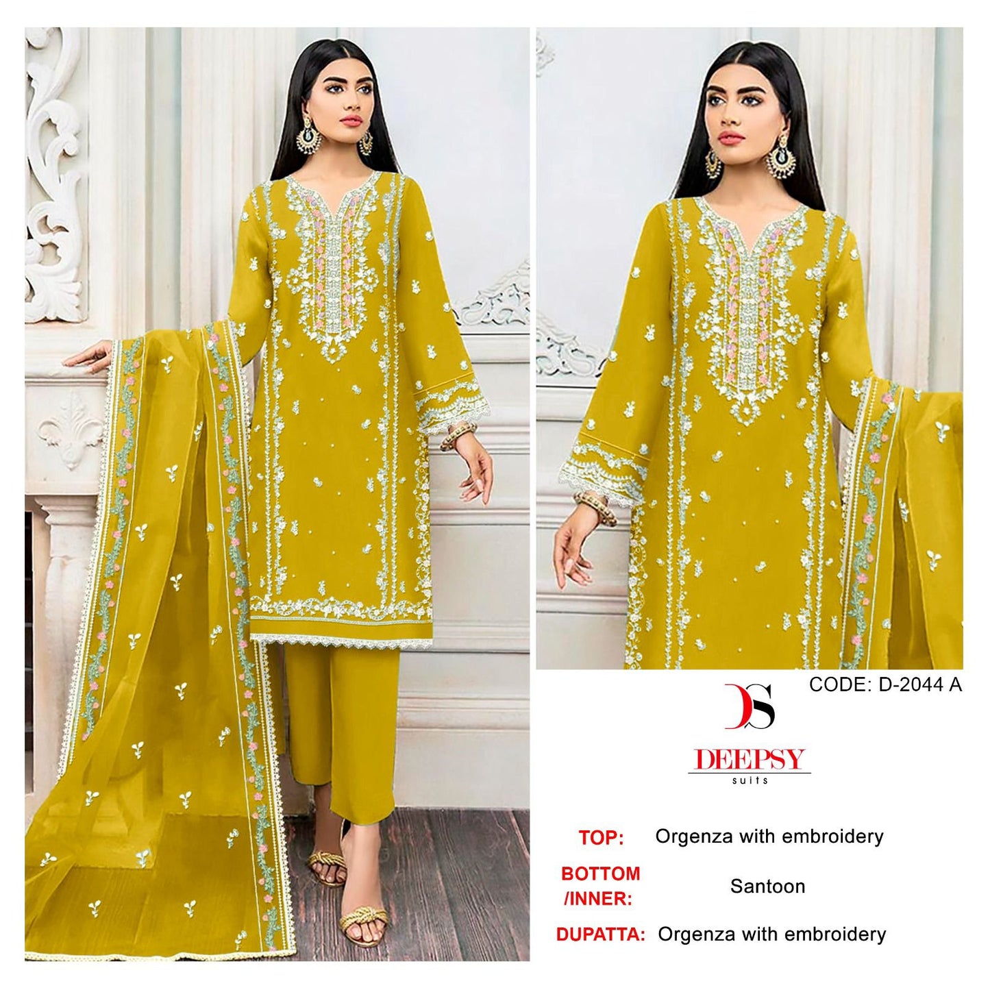 2044 Deepsy Organza Pakistani Salwar Suits