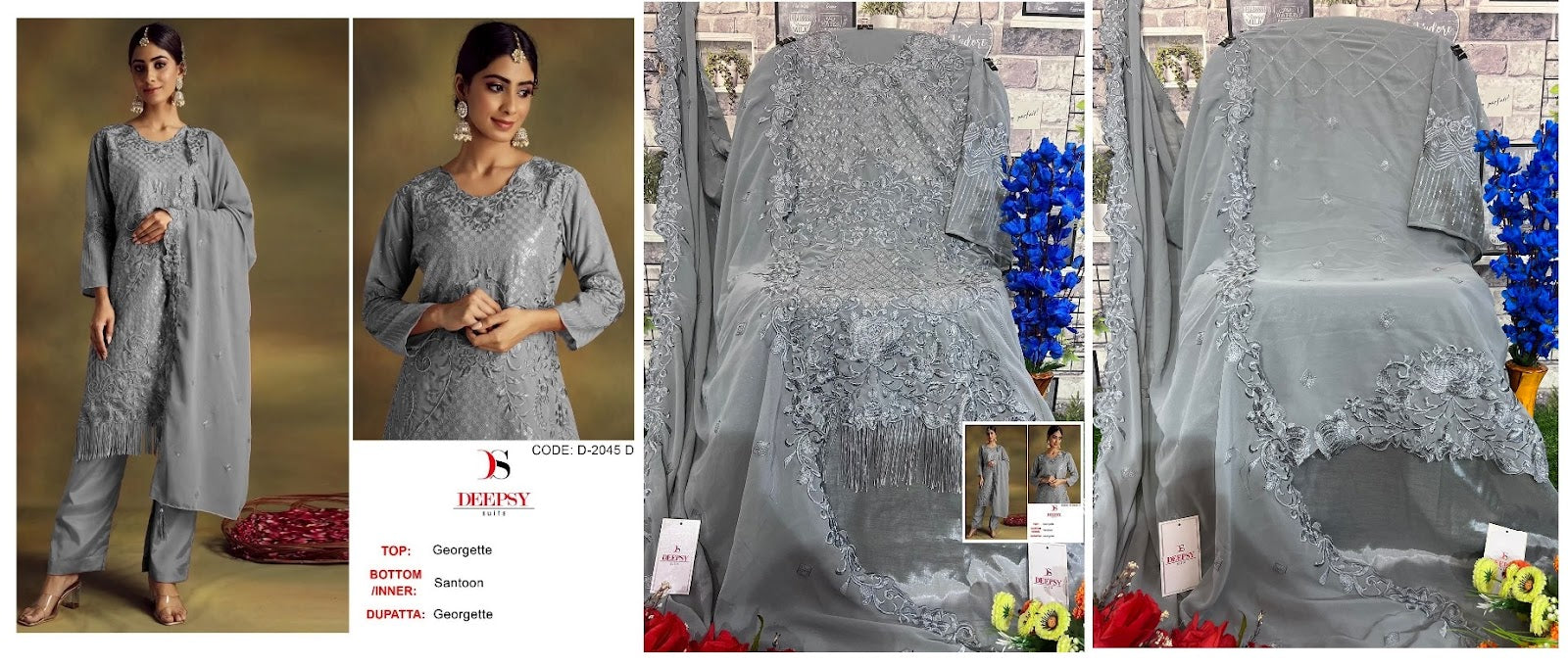 2045 Deepsy Georgette Pakistani Salwar Suits