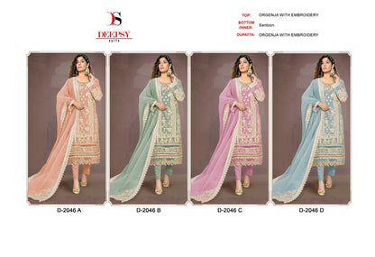2046 Deepsy Organza Pakistani Salwar Suits