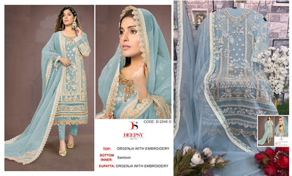 2046 Deepsy Organza Pakistani Salwar Suits