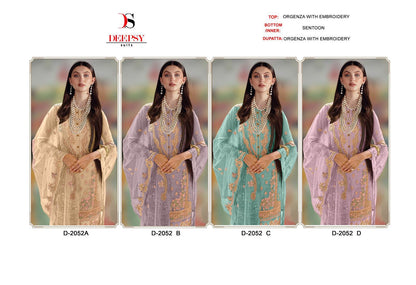 2052 Deepsy Organza Pakistani Salwar Suits