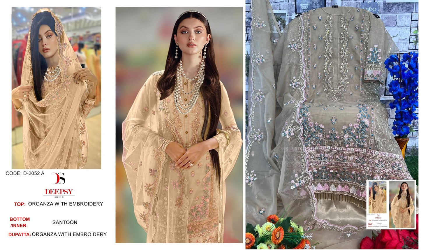 2052 Deepsy Organza Pakistani Salwar Suits