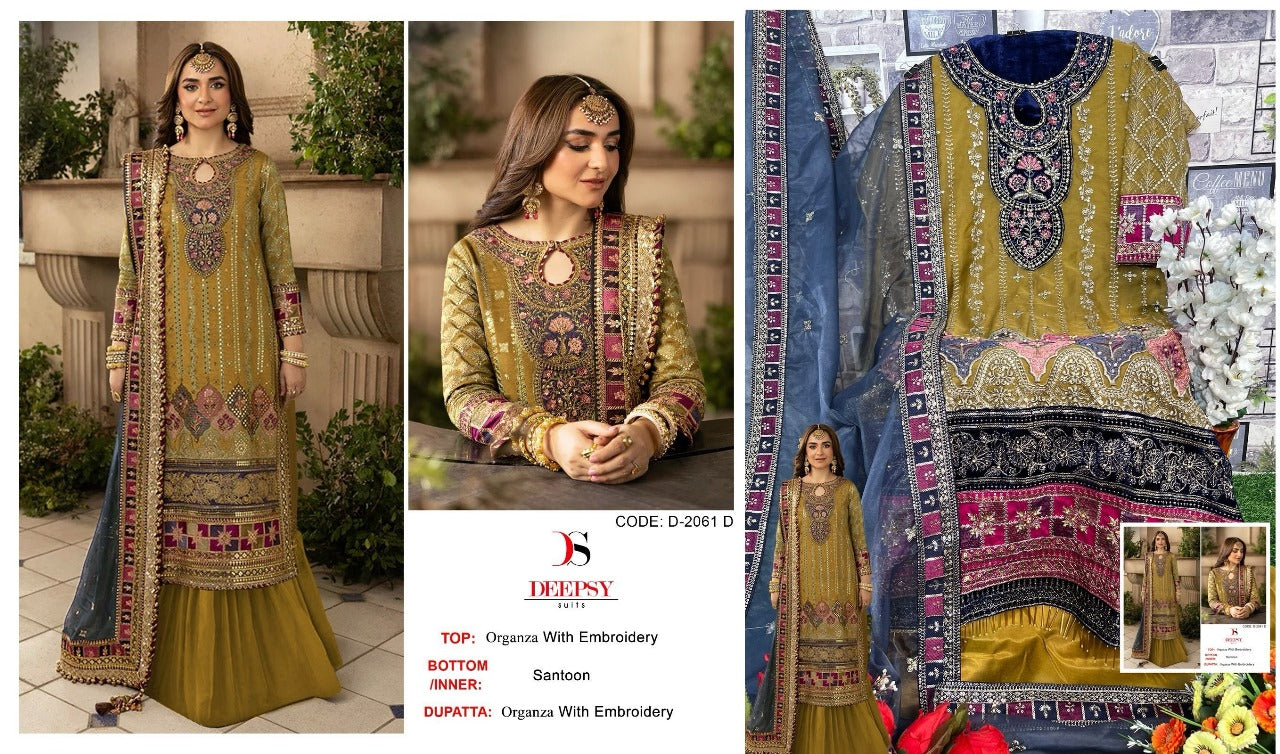 2061 Deepsy Organza Pakistani Salwar Suits