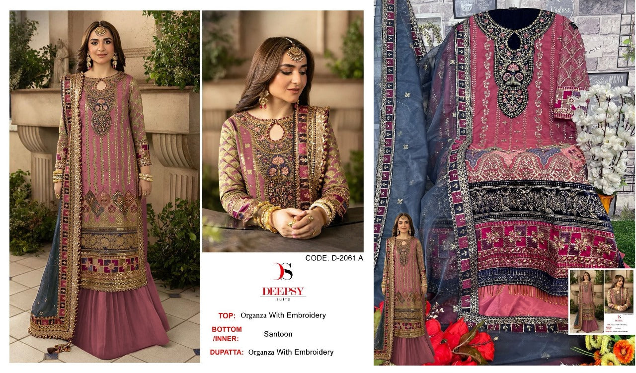 2061 Deepsy Organza Pakistani Salwar Suits