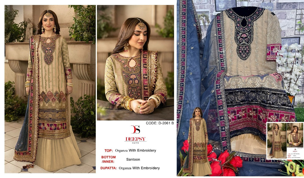 2061 Deepsy Organza Pakistani Salwar Suits