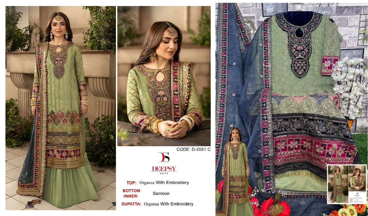 2061 Deepsy Organza Pakistani Salwar Suits