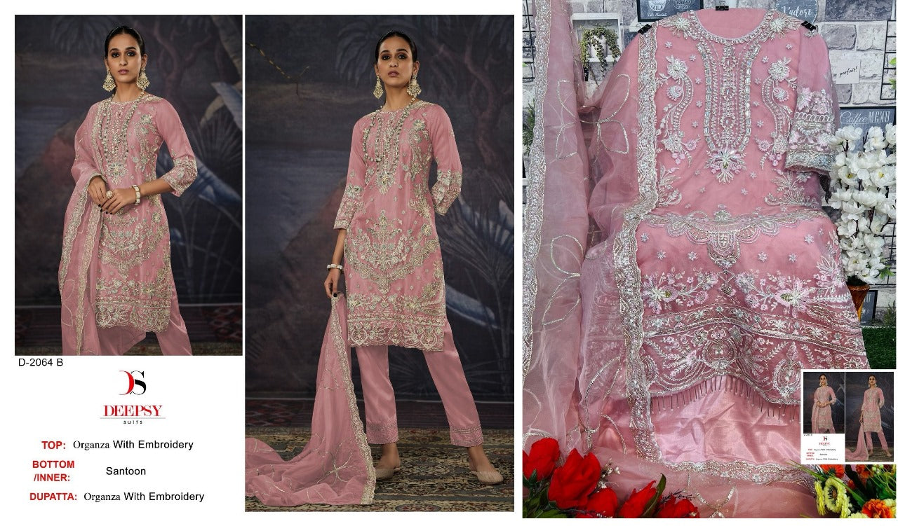 2064 Deepsy Organza Pakistani Salwar Suits