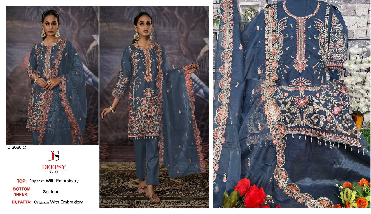 2066 Deepsy Organza Pakistani Salwar Suits