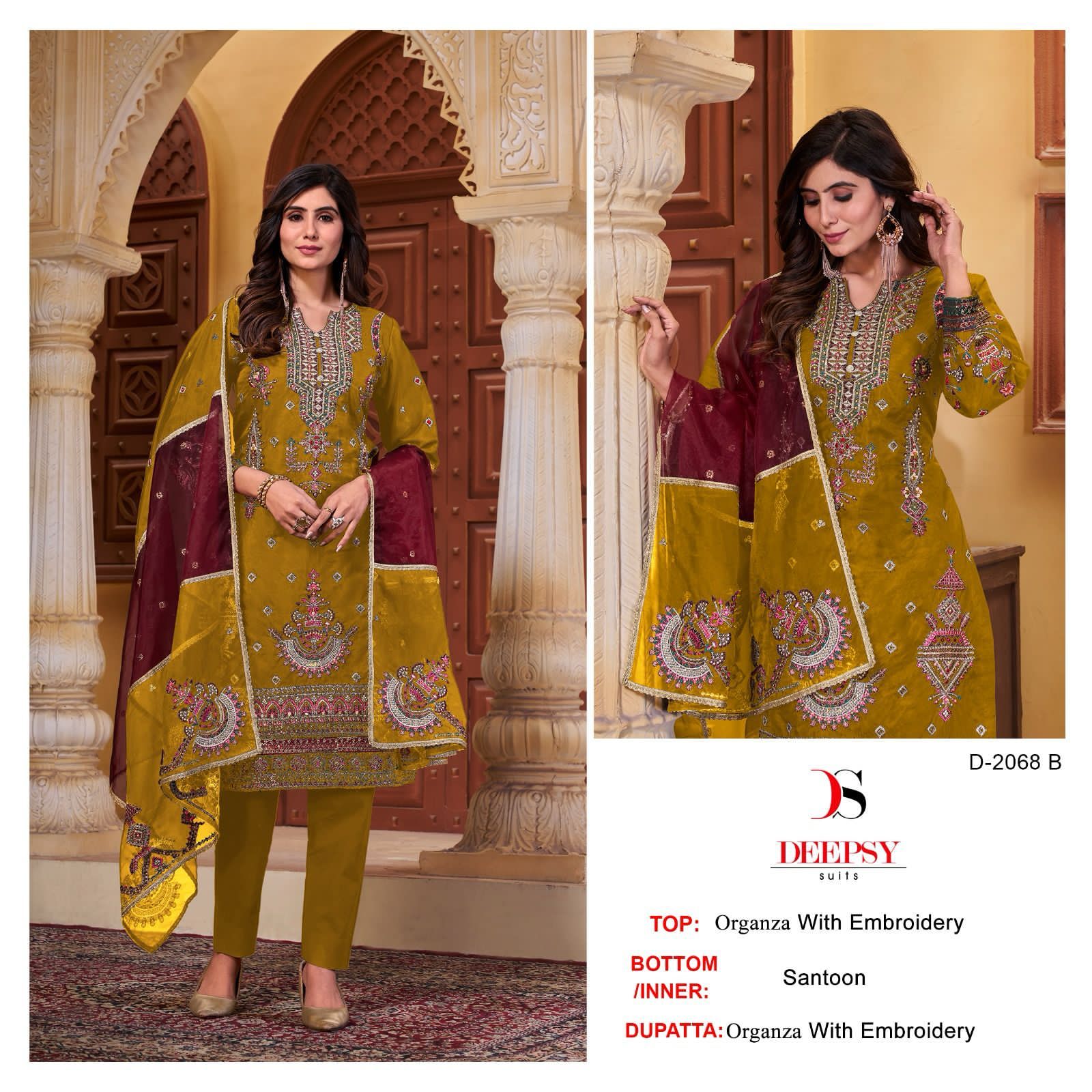 2068 Deepsy Organza Pakistani Salwar Suits