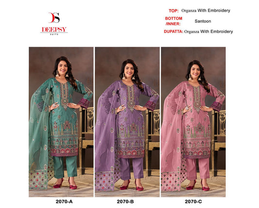 2070 Deepsy Organza Pakistani Salwar Suits