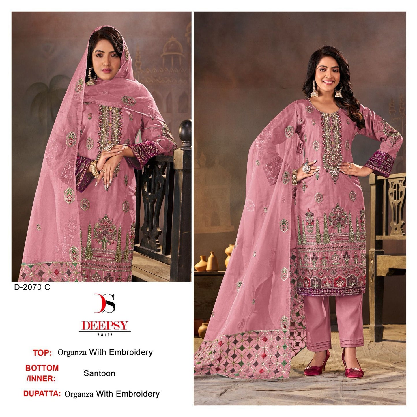 2070 Deepsy Organza Pakistani Salwar Suits