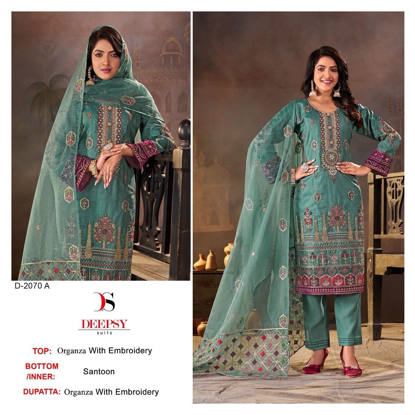 2070 Deepsy Organza Pakistani Salwar Suits
