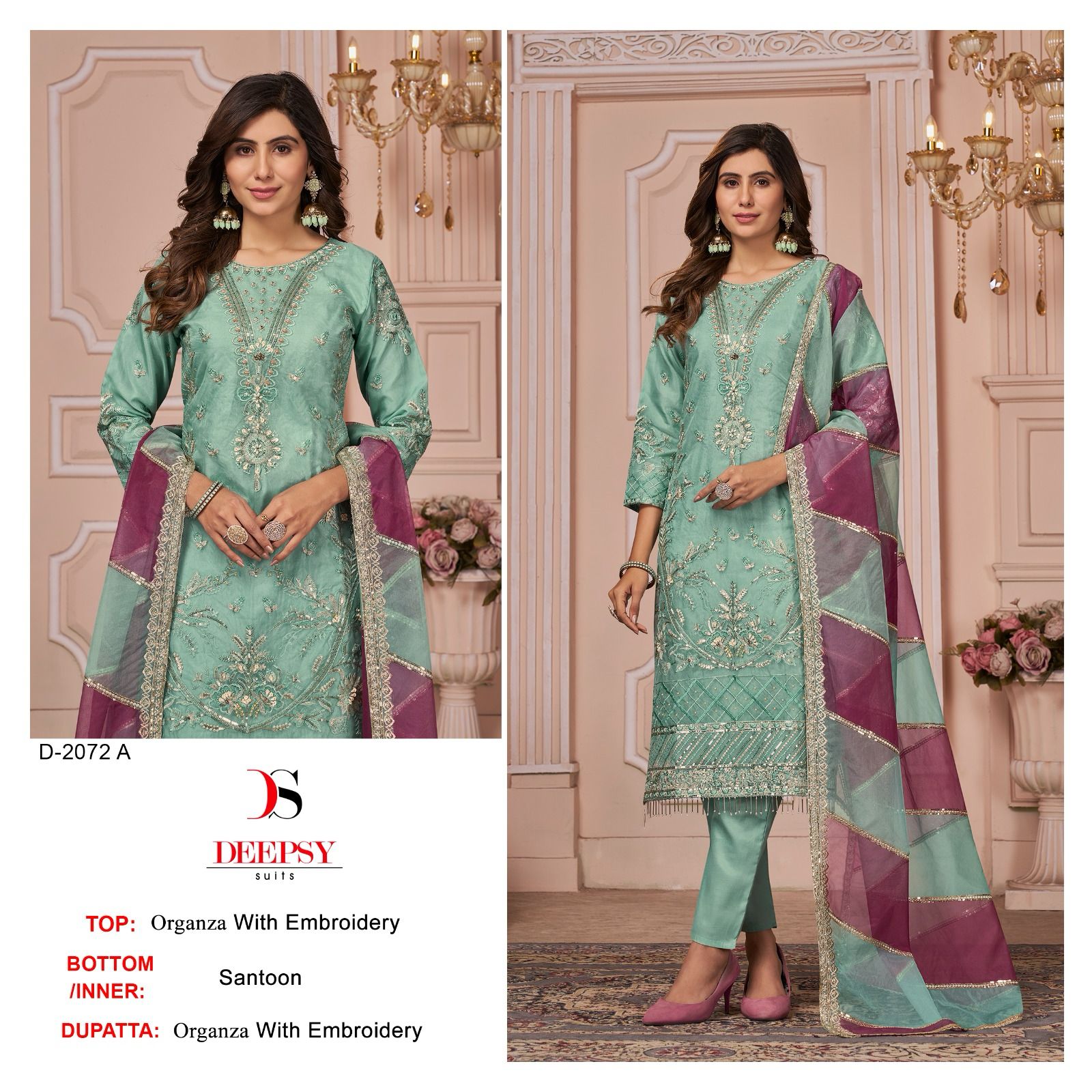 2072 Deepsy Organza Pakistani Salwar Suits