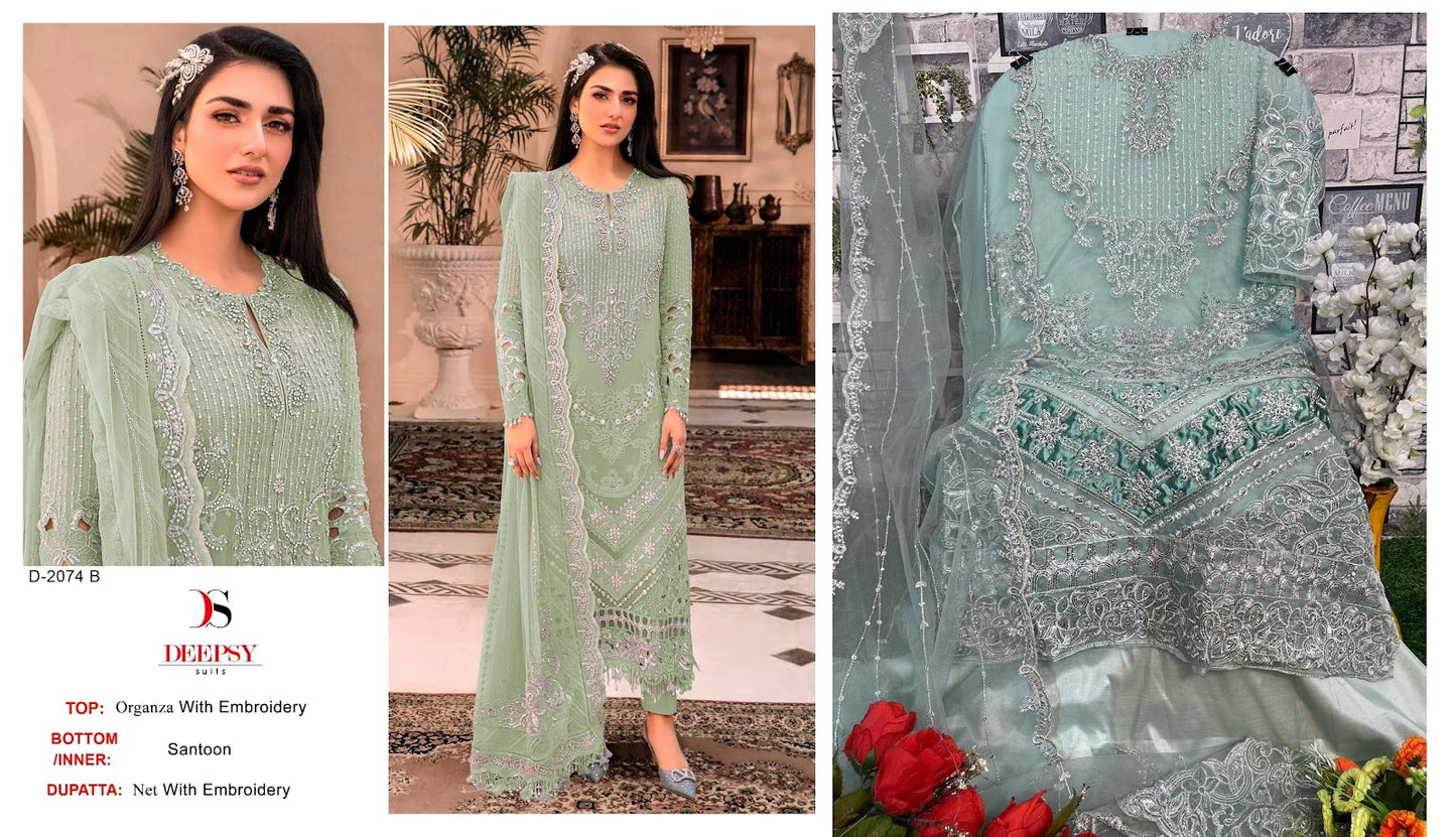 2074 Deepsy Organza Pakistani Salwar Suits