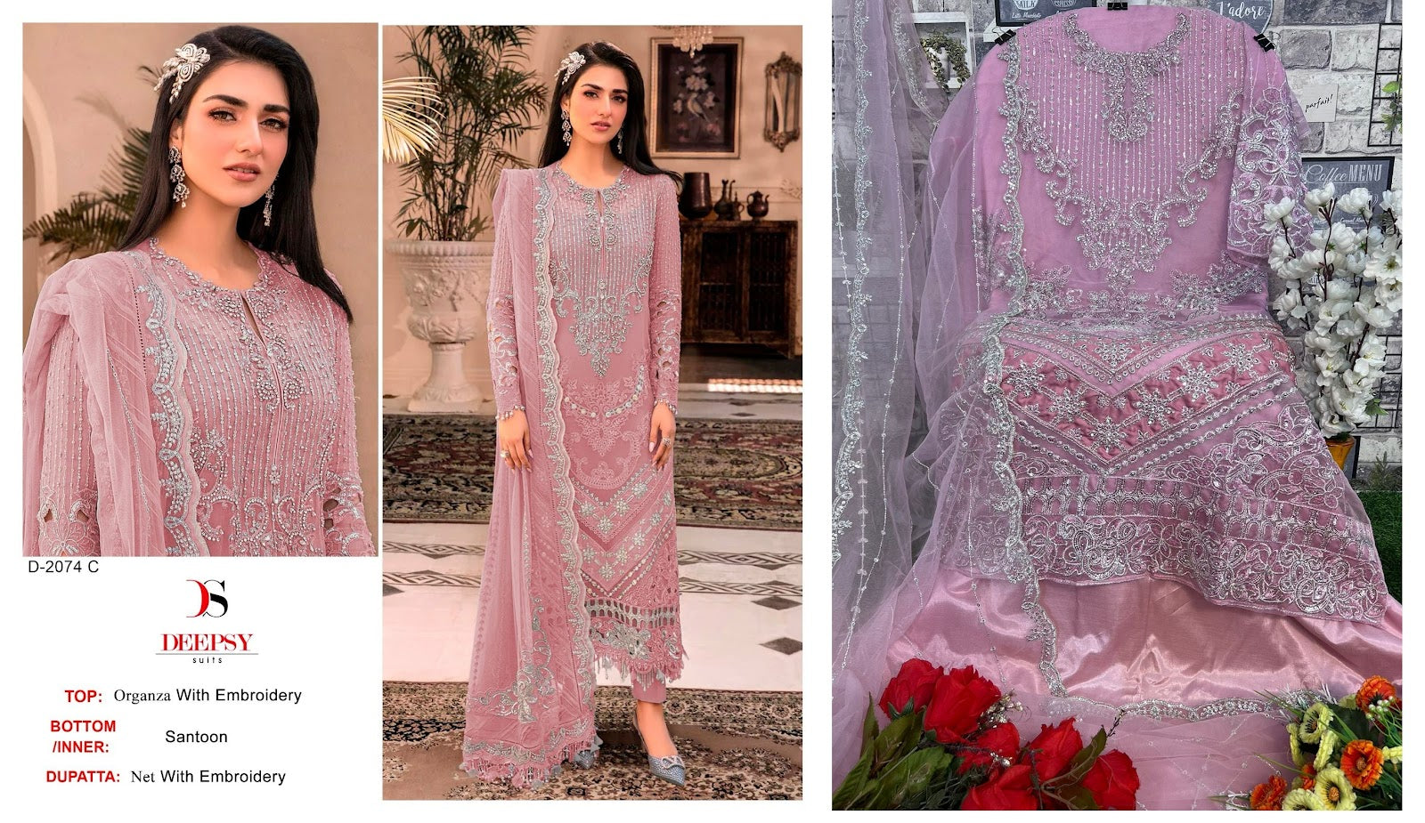2074 Deepsy Organza Pakistani Salwar Suits