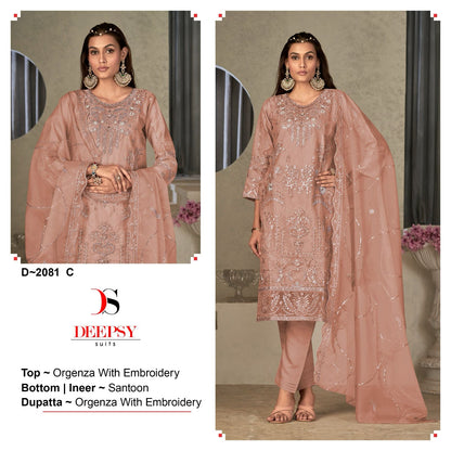 2081 Deepsy Organza Pakistani Salwar Suits