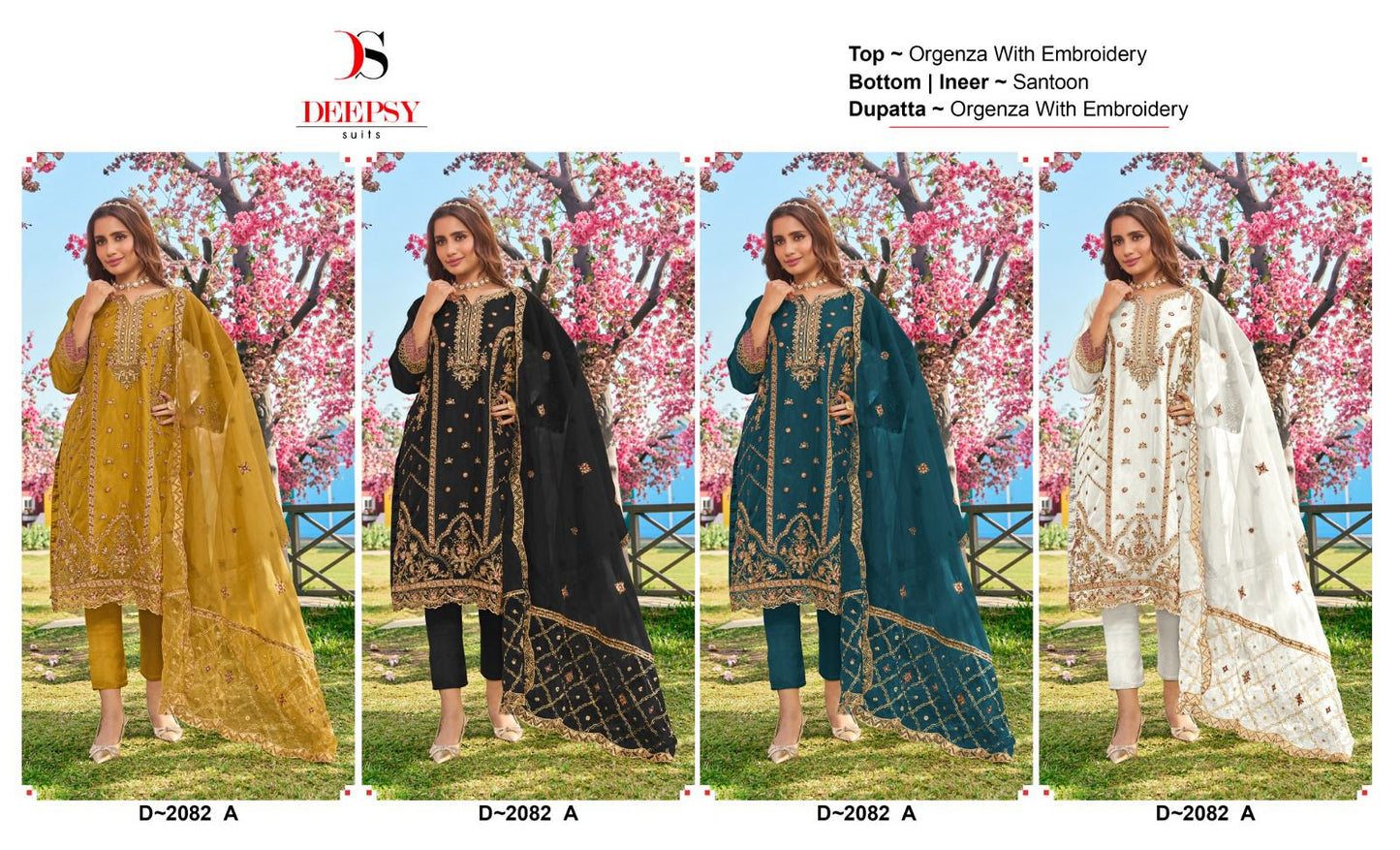 2082 Deepsy Organza Pakistani Salwar Suits