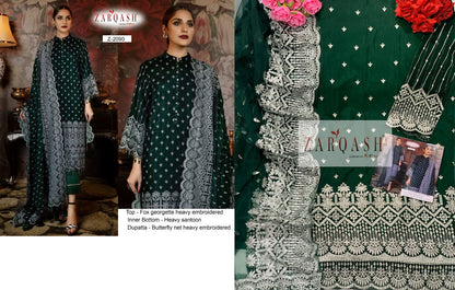 2086-2091 ज़रक़श जॉर्जेट पाकिस्तानी सलवार सूट