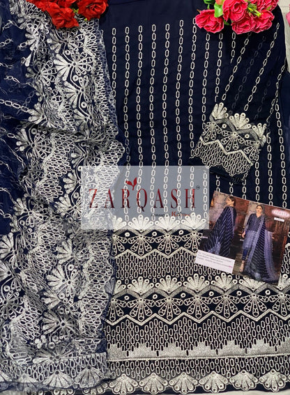 2086-2091 ज़रक़श जॉर्जेट पाकिस्तानी सलवार सूट