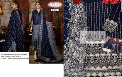2086-2091 ज़रक़श जॉर्जेट पाकिस्तानी सलवार सूट