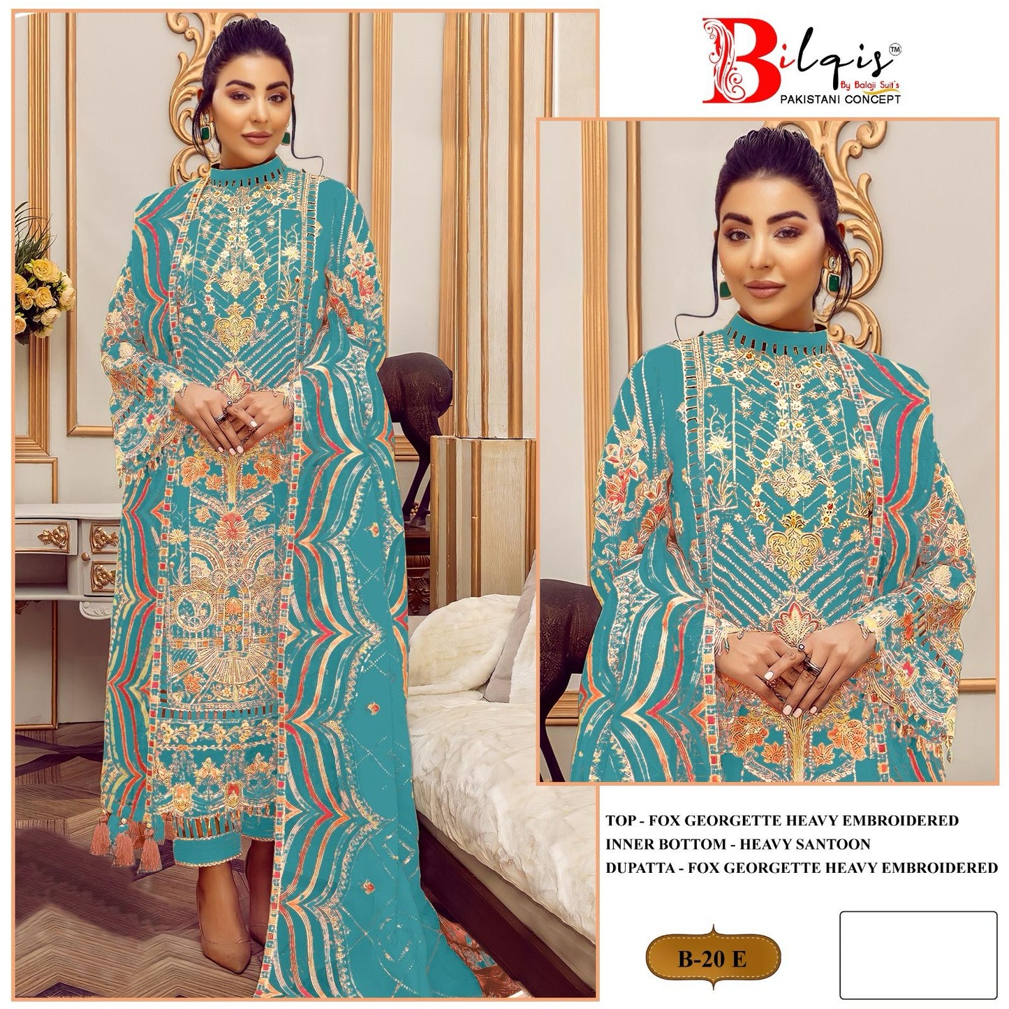 20 Bilqis Fox Georgette Pakistani Salwar Suits