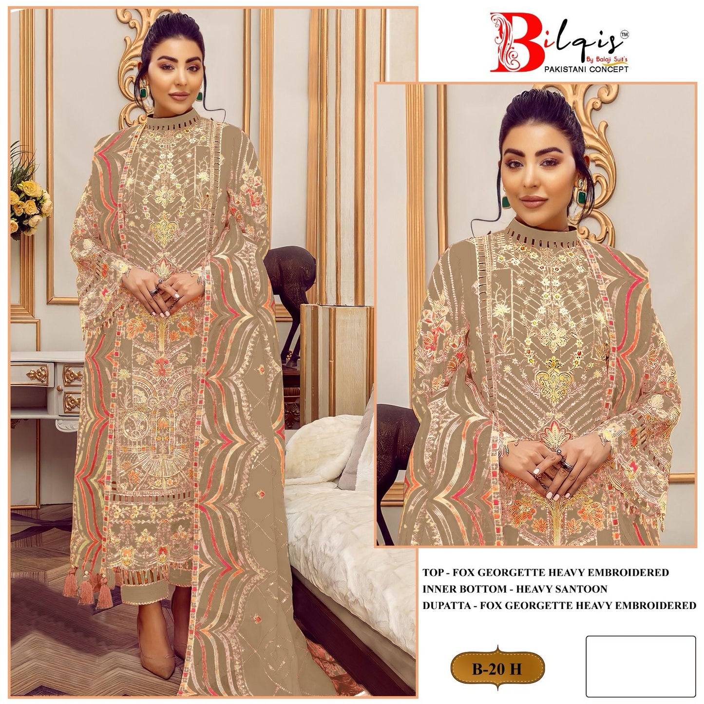 20 Bilqis Fox Georgette Pakistani Salwar Suits
