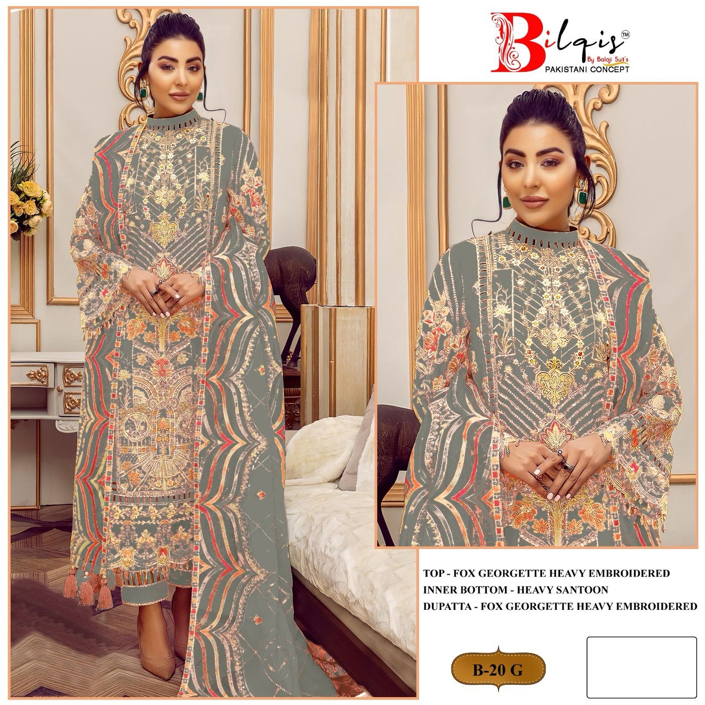 20 Bilqis Fox Georgette Pakistani Salwar Suits