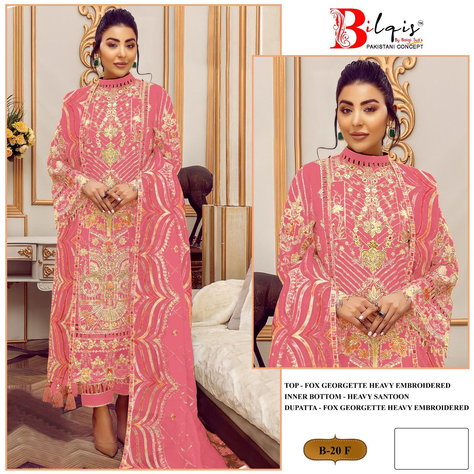 20 Bilqis Fox Georgette Pakistani Salwar Suits