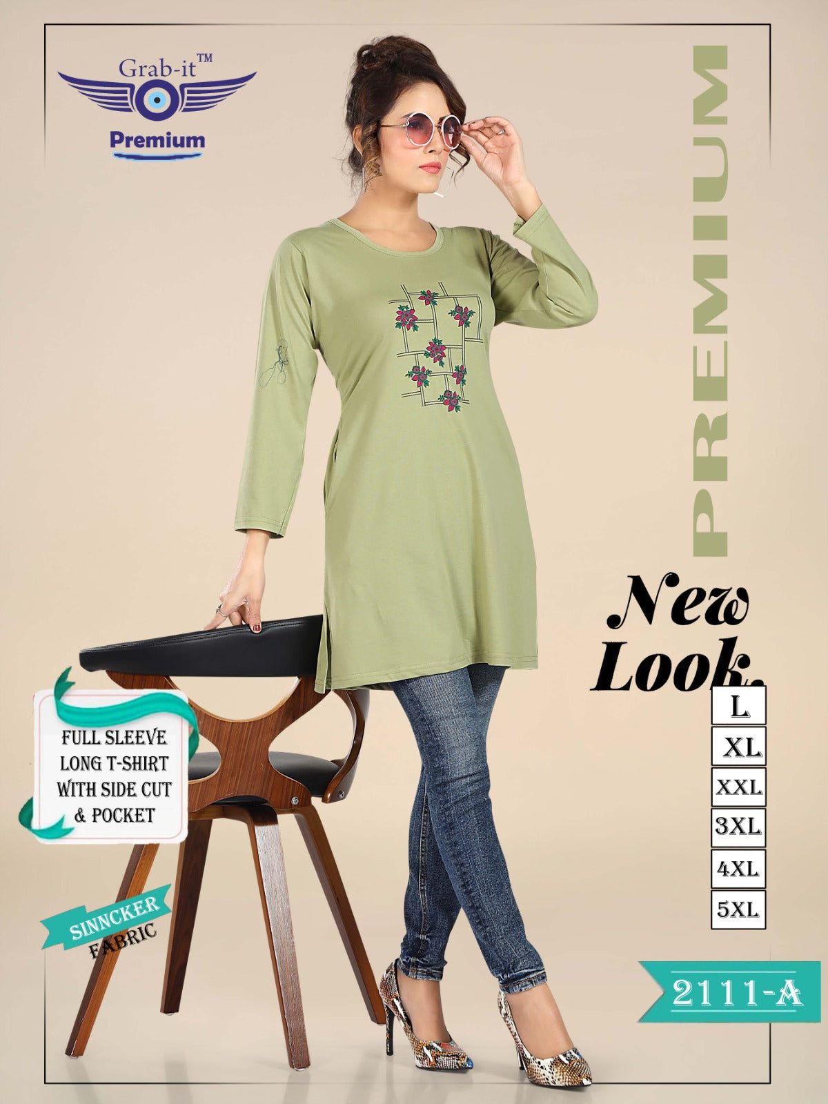 2111-A Grab It Sinker Women Long Tshirt