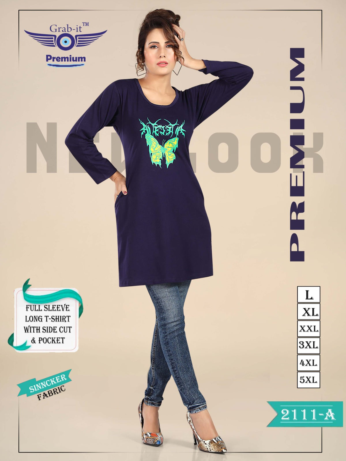 2111-A Grab It Sinker Women Long Tshirt