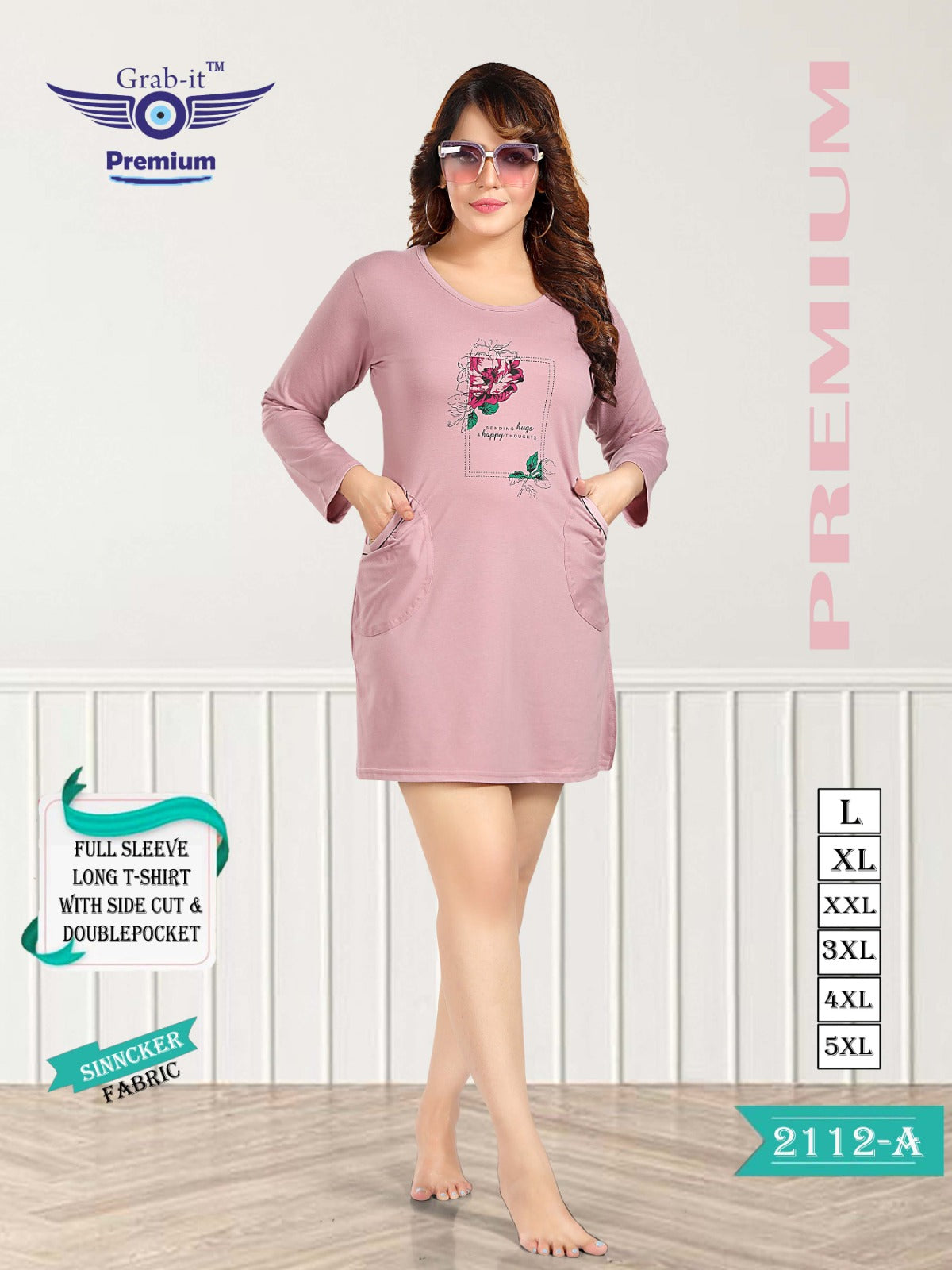 2112-A Grab It Sinker Women Long Tshirt