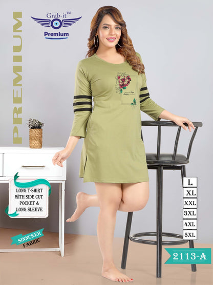 2113-A Grab It Sinker Women Long Tshirt