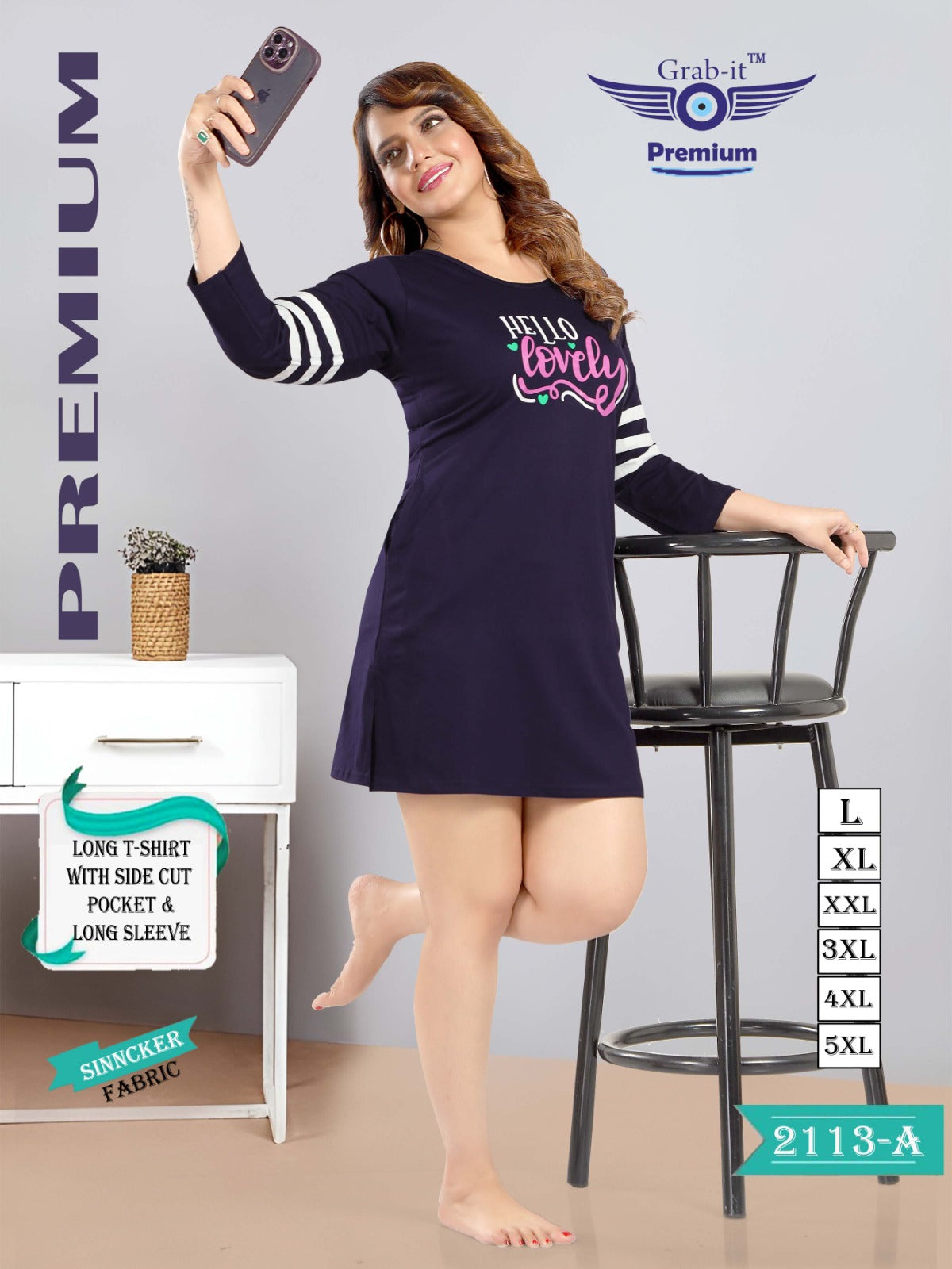 2113-A Grab It Sinker Women Long Tshirt
