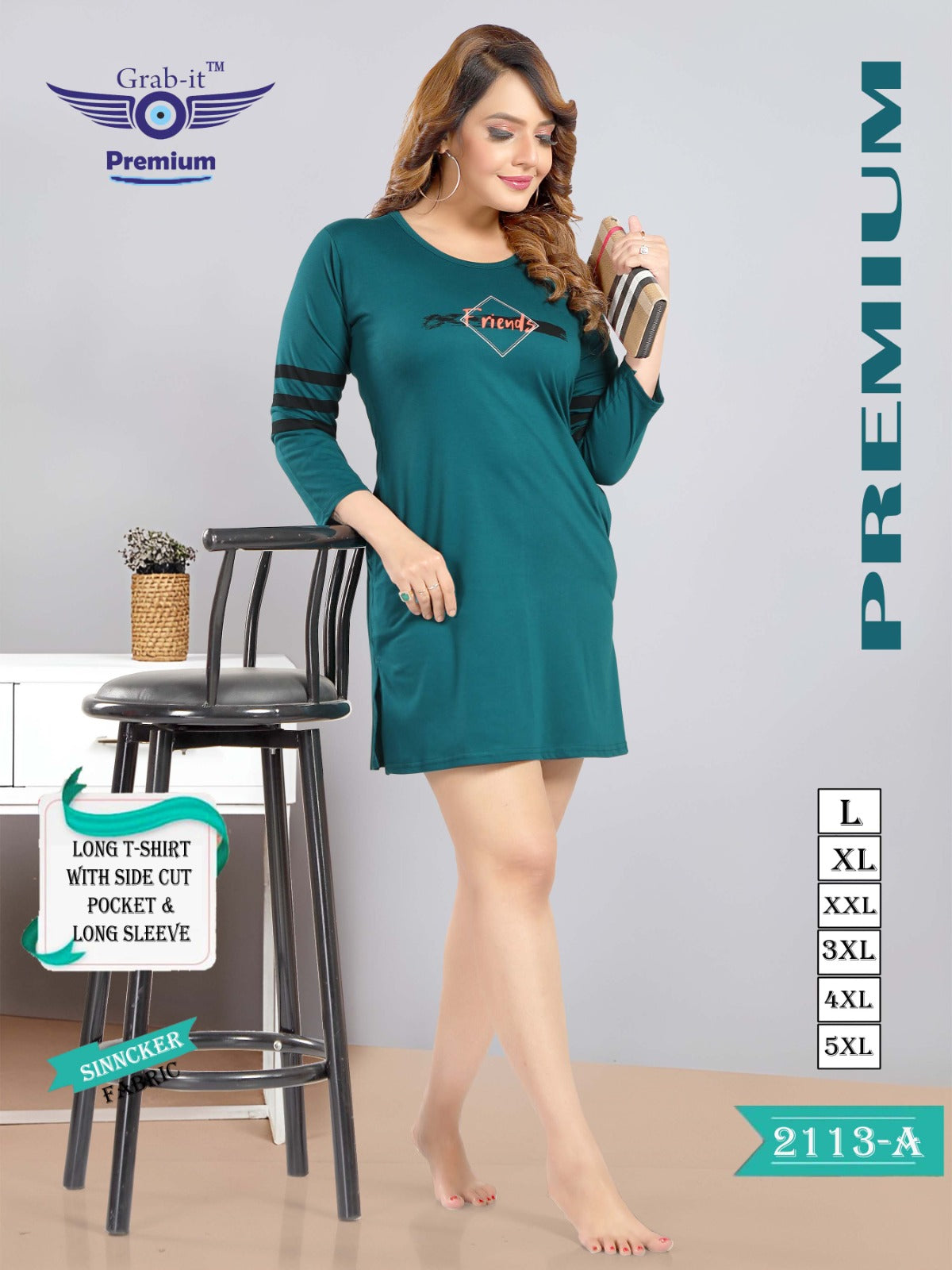 2113-A Grab It Sinker Women Long Tshirt