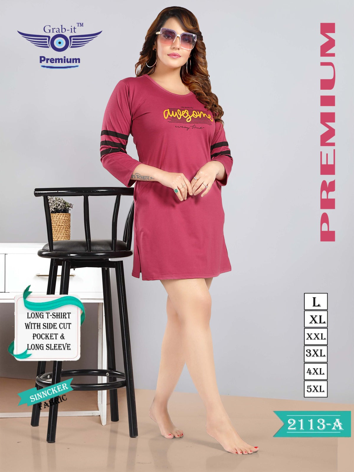 2113-A Grab It Sinker Women Long Tshirt