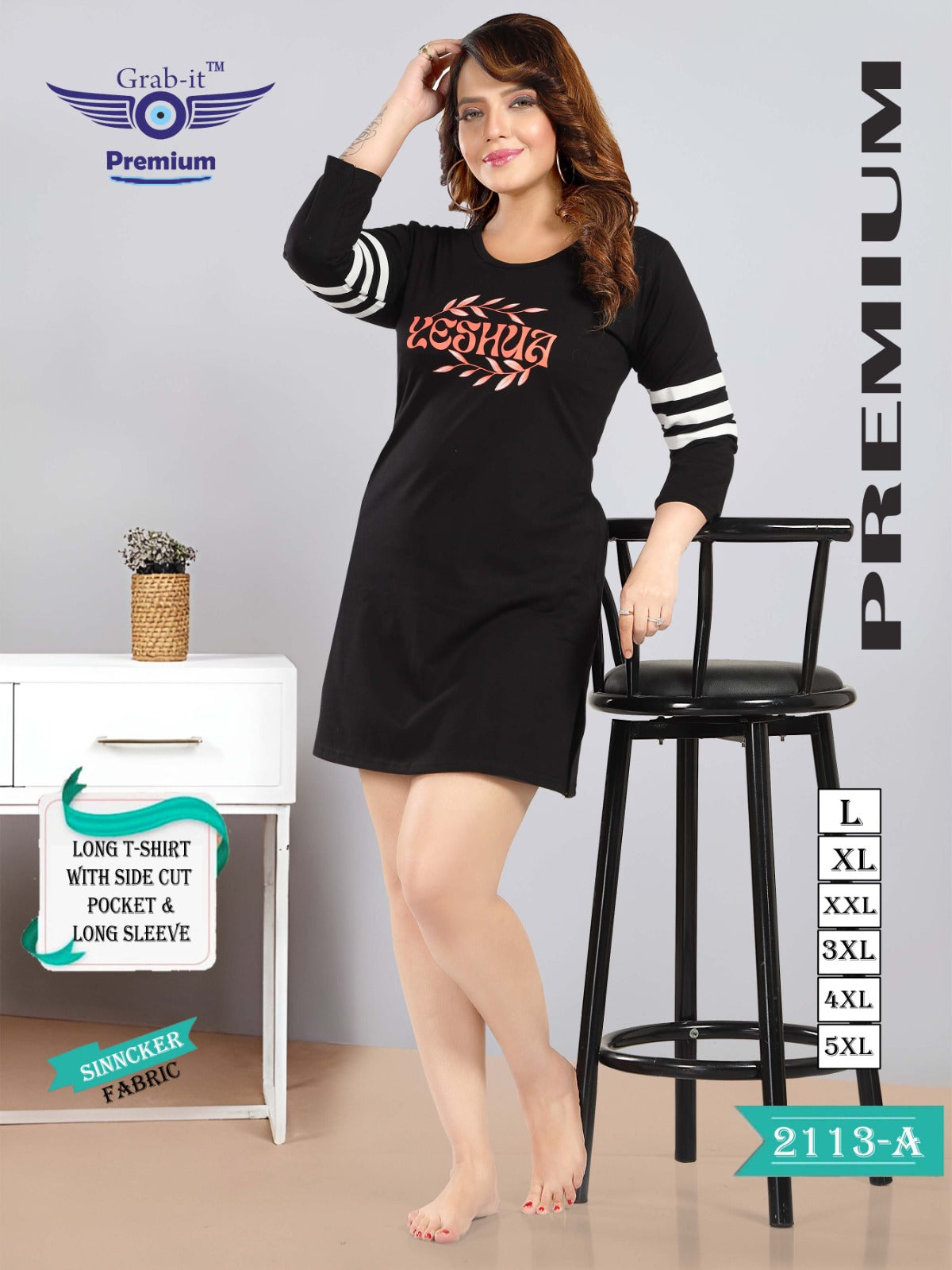 2113-A Grab It Sinker Women Long Tshirt