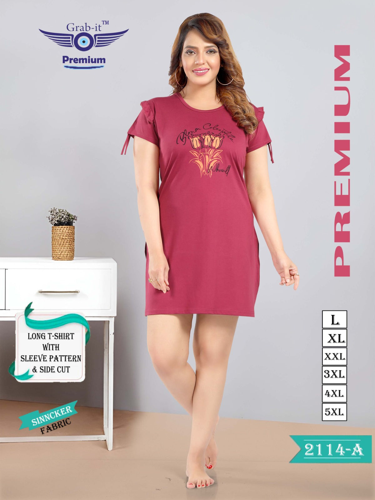 2114-A Grab It Sinker Women Long Tshirt