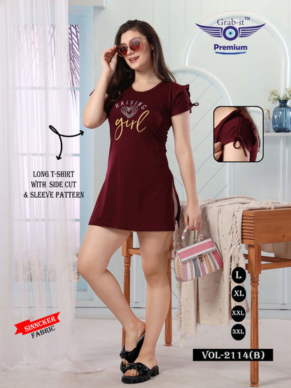 2114-B Grab It Sinker Women Long Tshirt